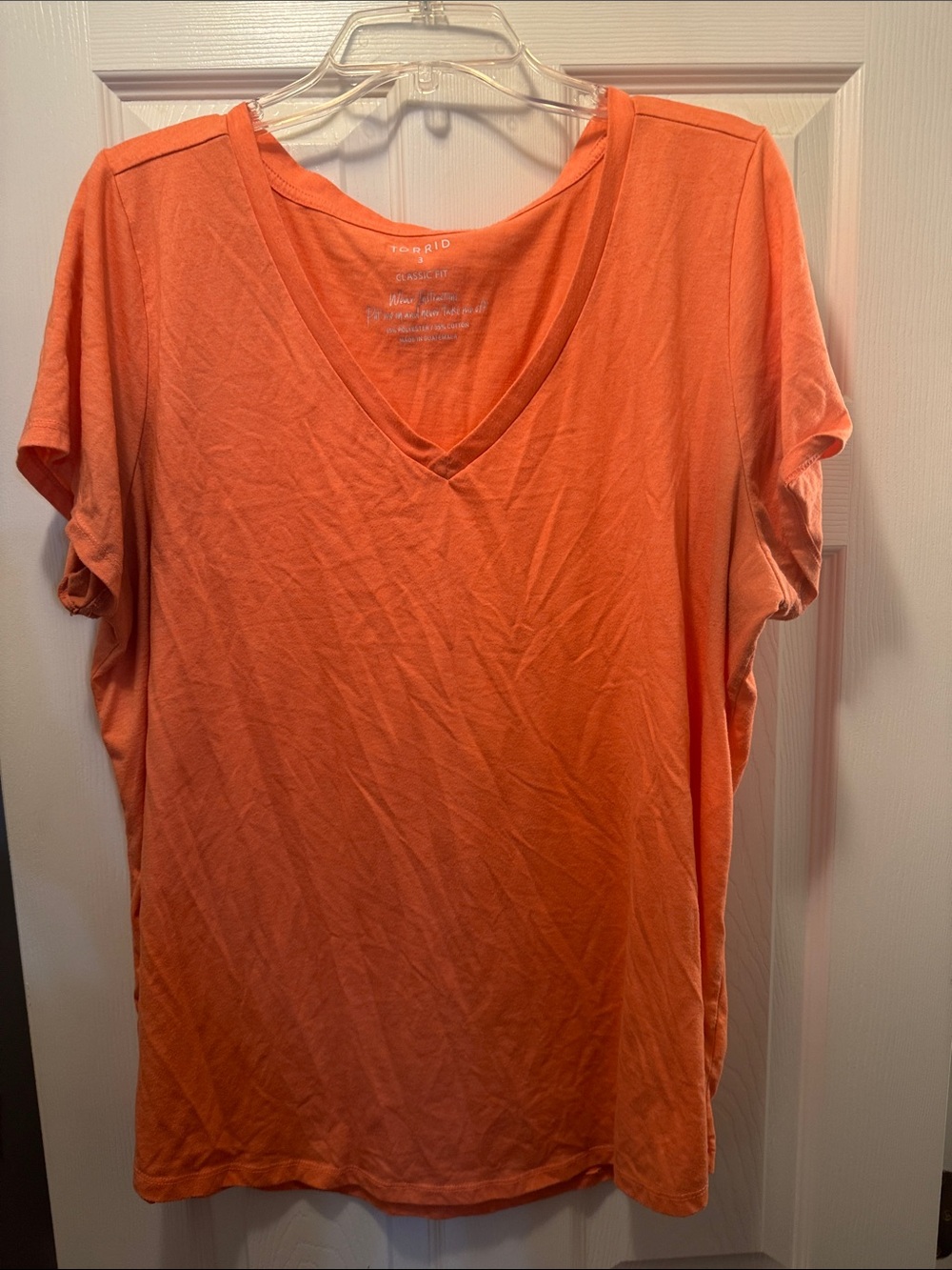 torrid Coral V-Neck Short Sleeve Tee